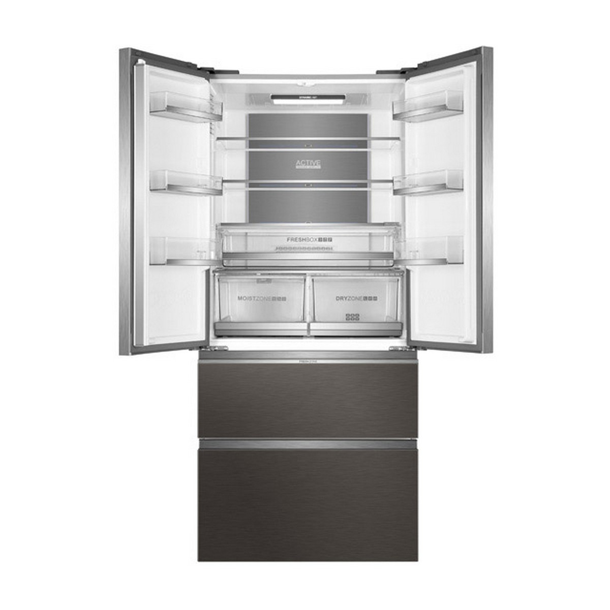 Frigorífico Americano Haier de 4 Portas FD 83 Série 7 HB18FGSAAA com Tecnologia Total No Frost e Proteção Antibacteriana ABT - Silver Titanium Vidro inox-2