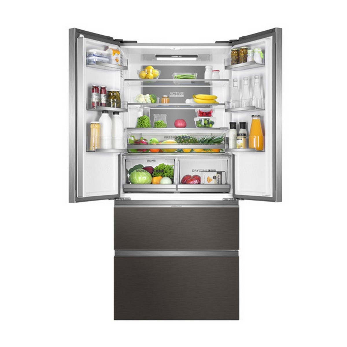 Frigorífico Americano Haier de 4 Portas FD 83 Série 7 HB18FGSAAA com Tecnologia Total No Frost e Proteção Antibacteriana ABT - Silver Titanium Vidro inox-3