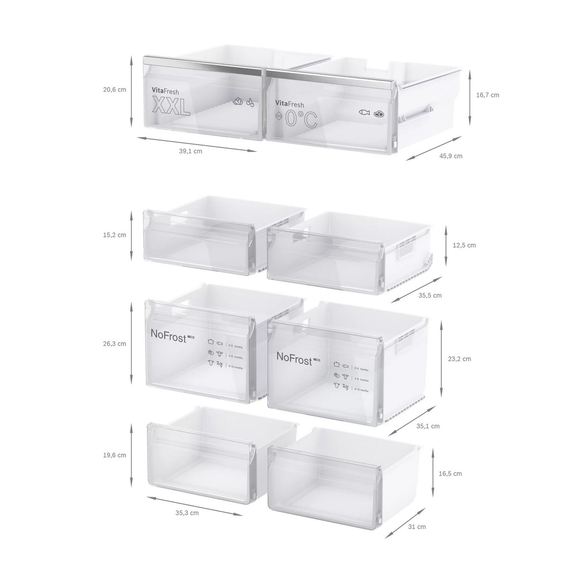 Frigorífico Americano Bosch de 4 Portas Série 6 KFN96APEA French Door e MultiDoor, Home Connect, VitaFresh Plus XXL e No Frost e de 183 cm - Inox Anti-dedadas Inox anti marcas-7