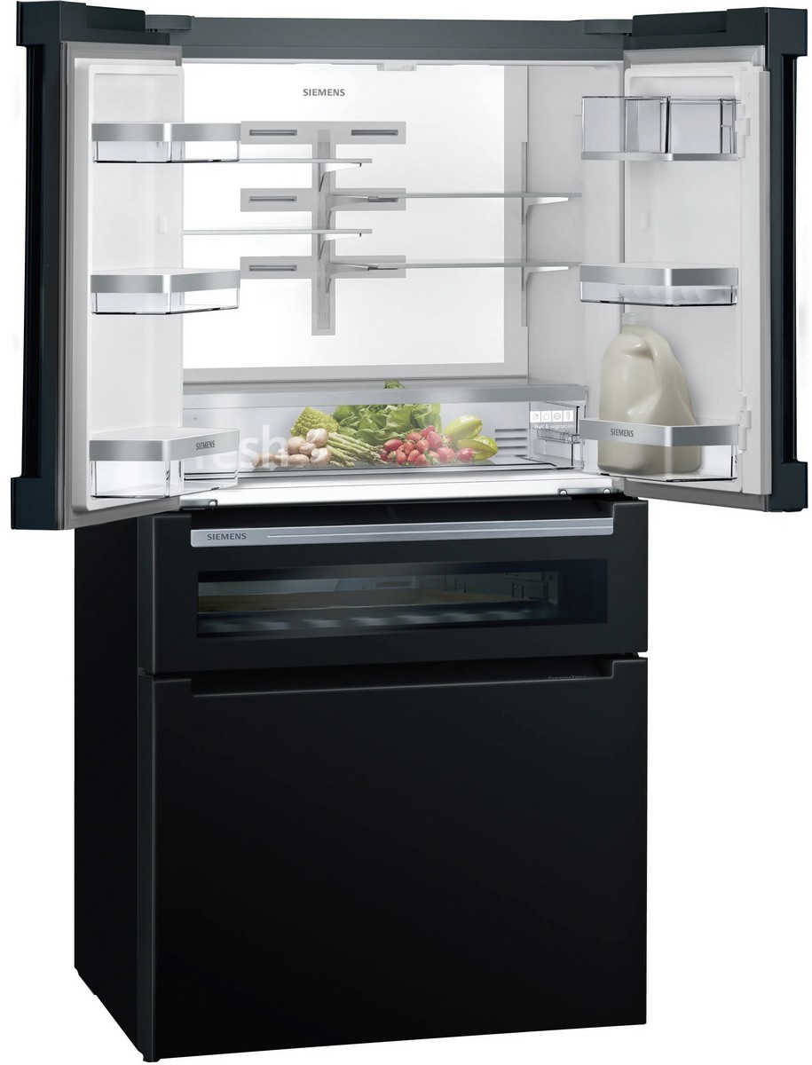 Frigorífico Americano Siemens de 3 Portas iQ700 French Door KF96RSBEA No Frost com Portas em Vidro - Preto Vidro preto-2