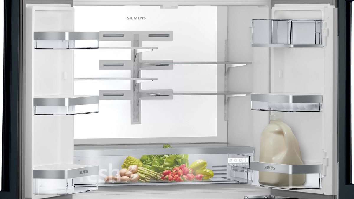 Frigorífico Americano Siemens de 3 Portas iQ700 French Door KF96RSBEA No Frost com Portas em Vidro - Preto Vidro preto-4