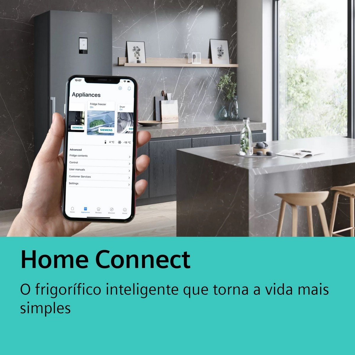 Frigorífico Americano Siemens de 3 Portas iQ700 French Door KF96RSBEA No Frost com Portas em Vidro - Preto Vidro preto-7