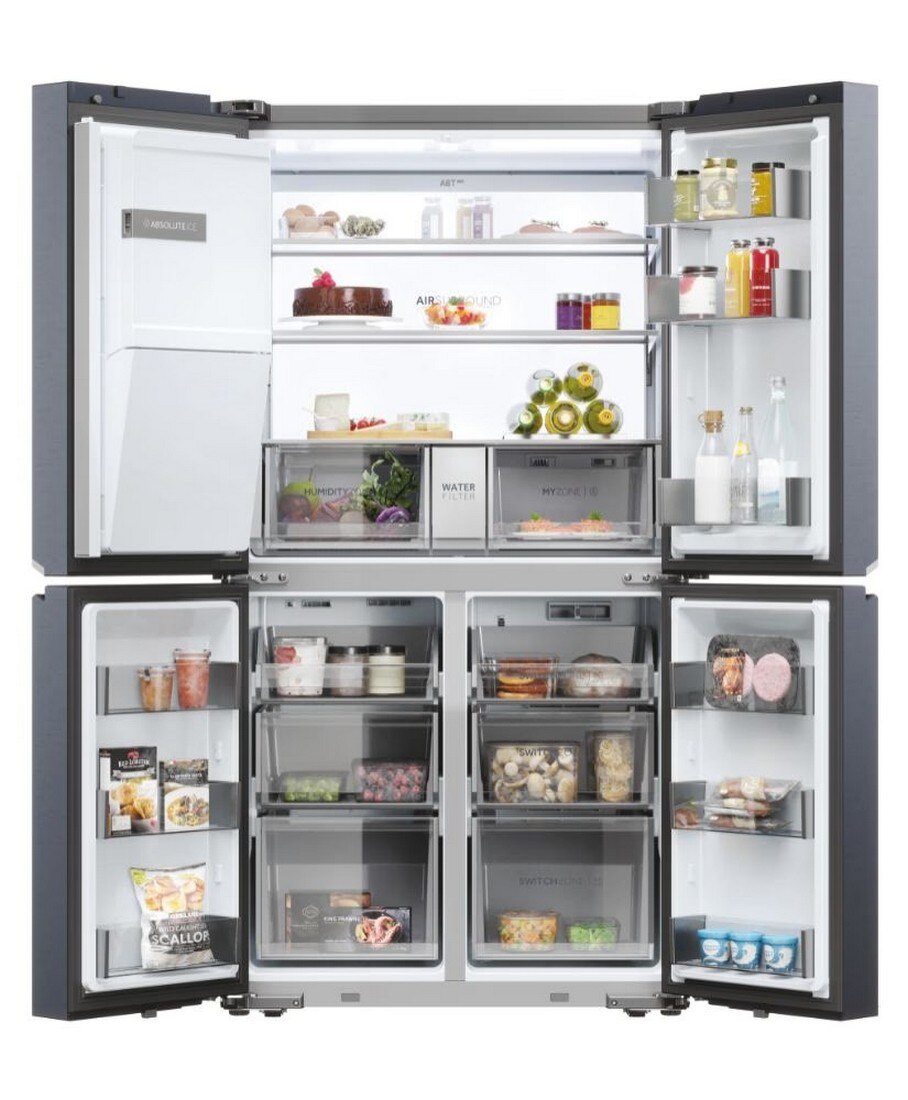 Frigorífico Americano Haier de 4 Portas HCR7918EIMB Cube 90 Series 7 No Frost de 177,5 cm - Preto Escovado Preto escovado-6