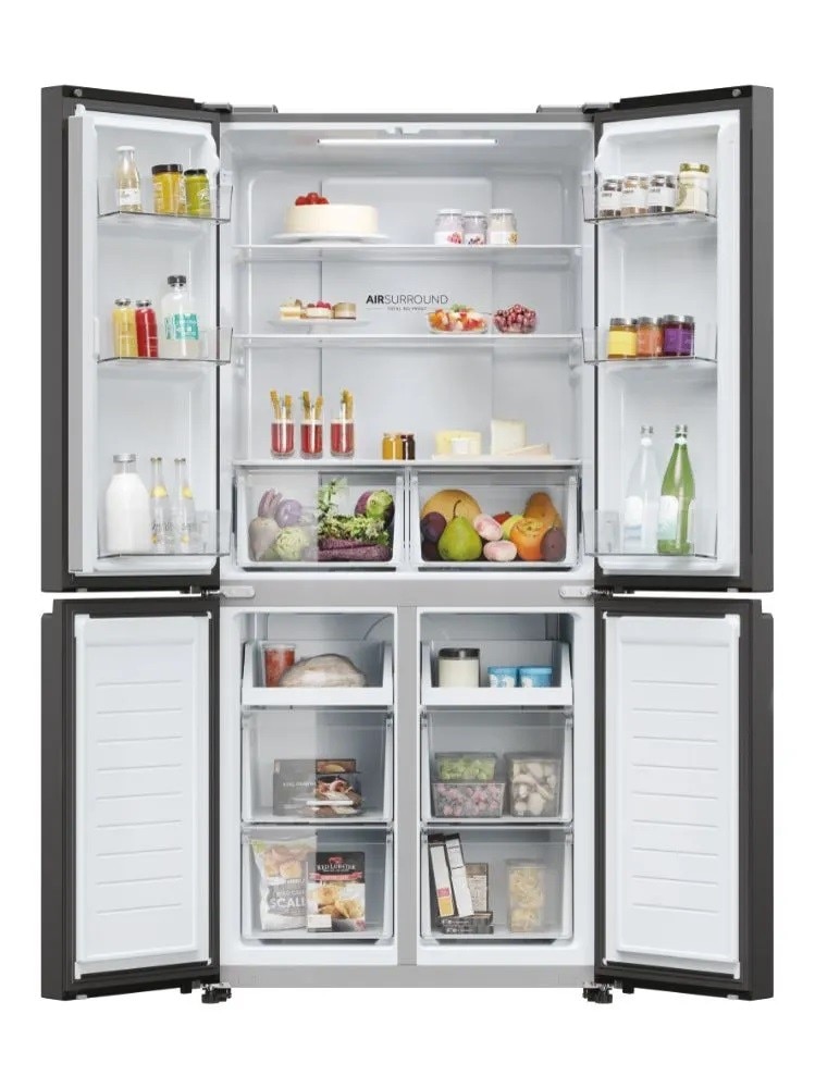 Frigorífico Americano Haier Cube 83 Série 3 HCR3818ENPT de 4 Portas, No Frost e de 181,5 cm - Preto Ardósia Preto-2