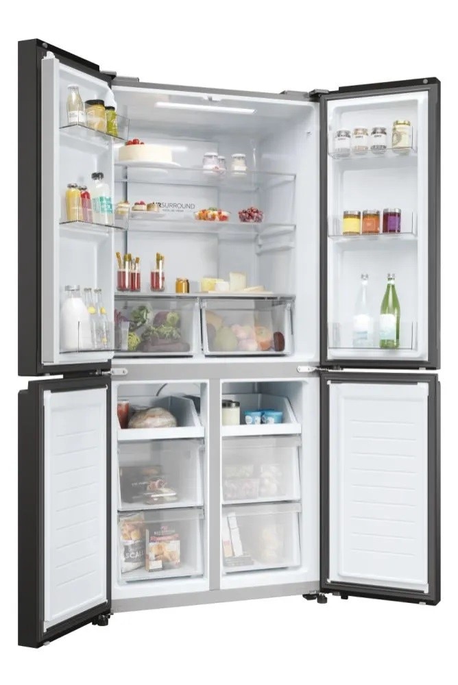 Frigorífico Americano Haier Cube 83 Série 3 HCR3818ENPT de 4 Portas, No Frost e de 181,5 cm - Preto Ardósia Preto-4
