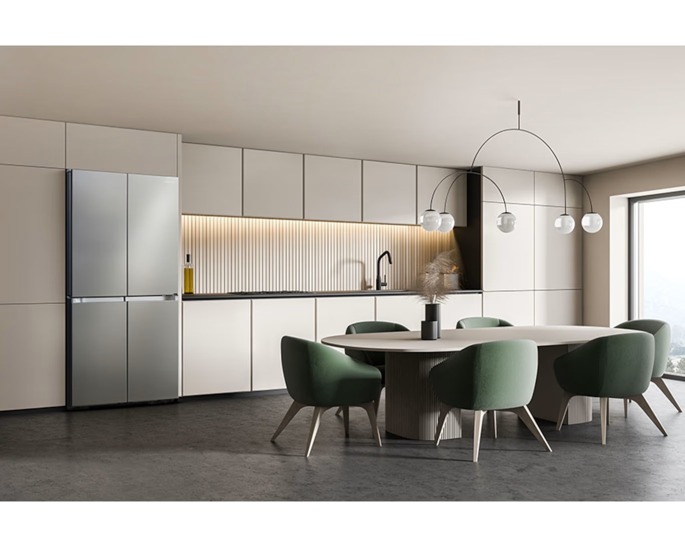 Frigorífico Americano Samsung de 4 Portas RF65DG960ESREF No Frost, Triple Cooling, Wi-Fi e App SmartThings com Dispensador e de 183 cm - Inox Aço-8