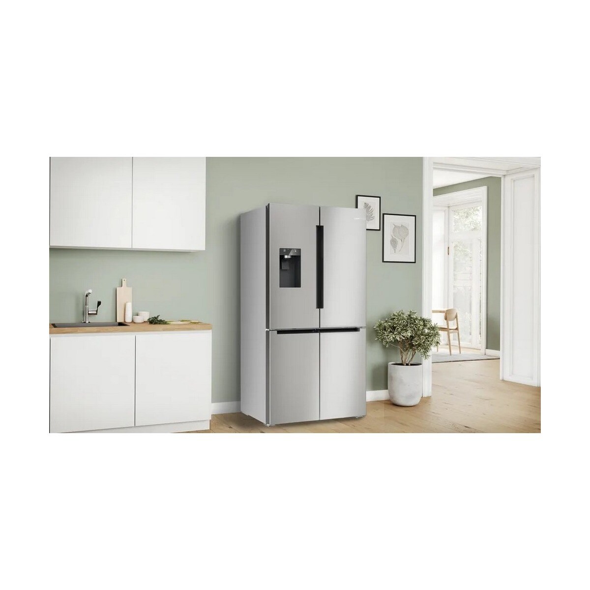 Frigorífico Americano Bosch Serie 6 KFD96APEA NoFrost, French Door, e multi door com Dispensador e de 183 cm - Aço Escovado Antidedadas Aço-2