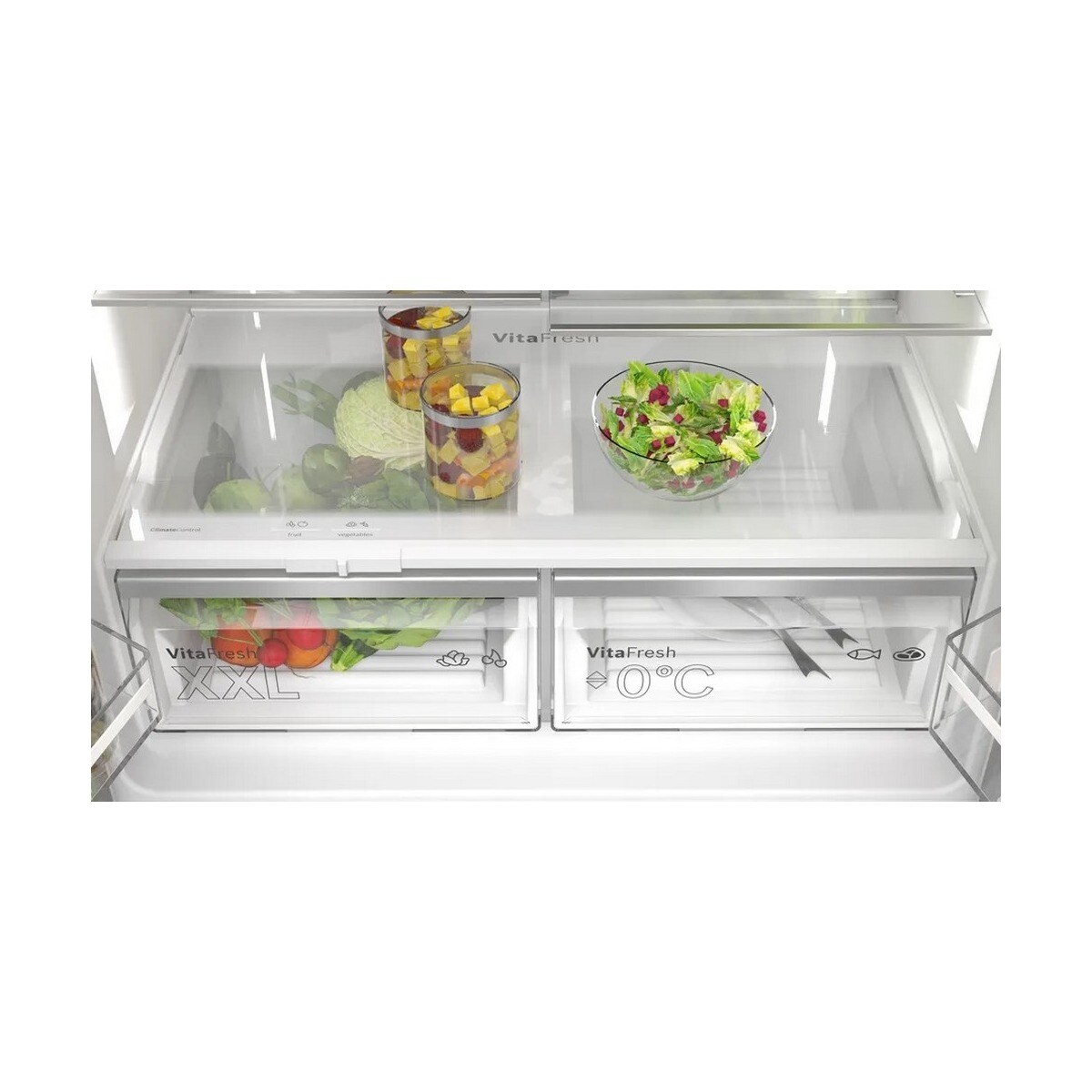 Frigorífico Americano Bosch Serie 6 KFD96APEA NoFrost, French Door, e multi door com Dispensador e de 183 cm - Aço Escovado Antidedadas Aço-6