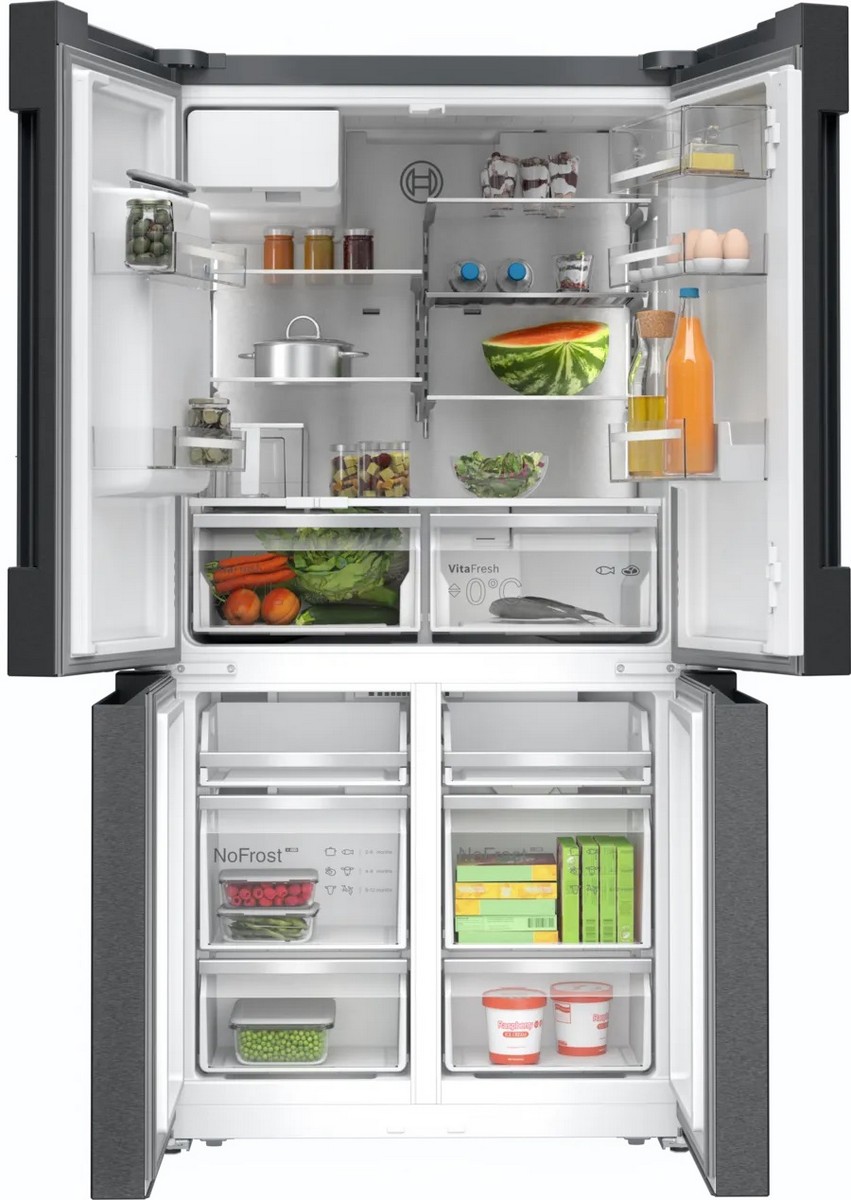 Frigorífico Americano Bosch Serie 6 KFI96AXEA No Frost, VitaFresh XXL e de 183 cm - Aço Preto Escovado Antidedadas Aço preto-2