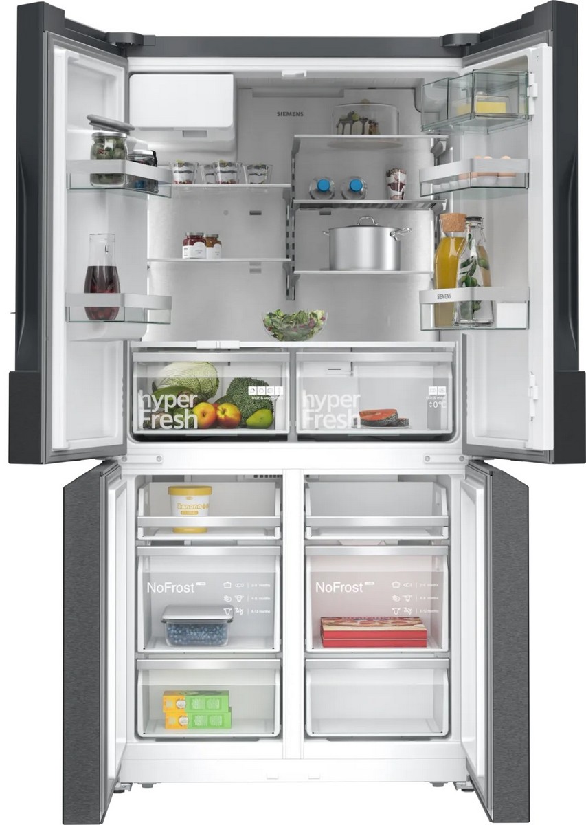 Frigorífico Americano Siemens iQ500 KF96DAXEA Total NoFrost, French Door, multi door, com Dispensador e de 183 cm - Black Inox Inox anti marcas-2