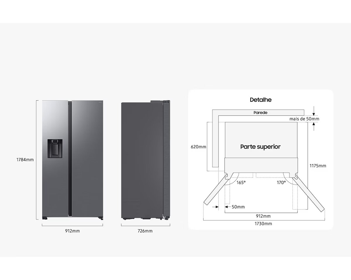 Frigorífico Americano Samsung RS70F66KBTEF No Frost, Twin Cooling Plus,  Wi-Fi e App SmartThings, de 634L e 178,4 cm - Inox 5