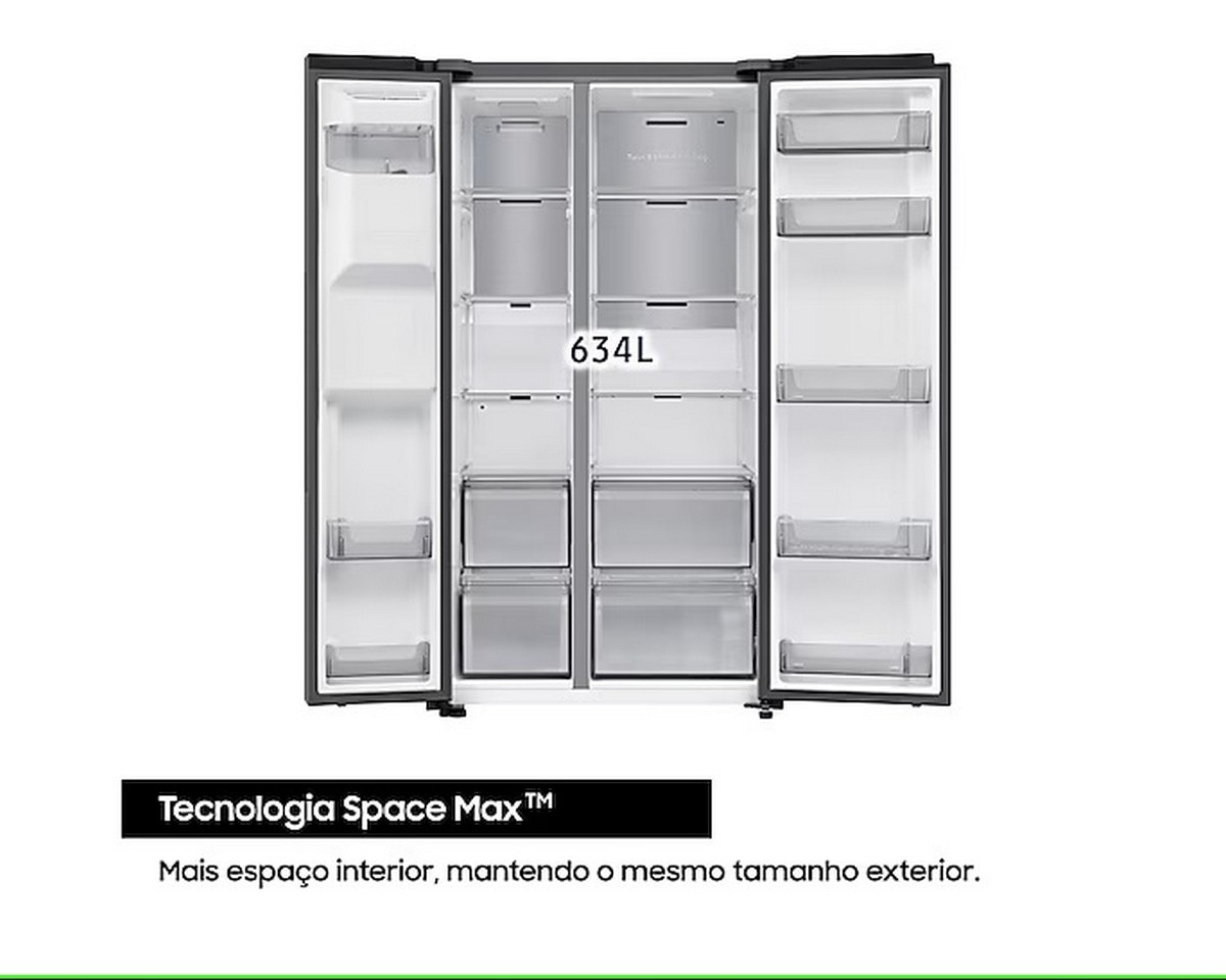 Frigorífico Americano Samsung RS70F66KBTEF No Frost, Twin Cooling Plus,  Wi-Fi e App SmartThings, de 634L e 178,4 cm - Inox 7