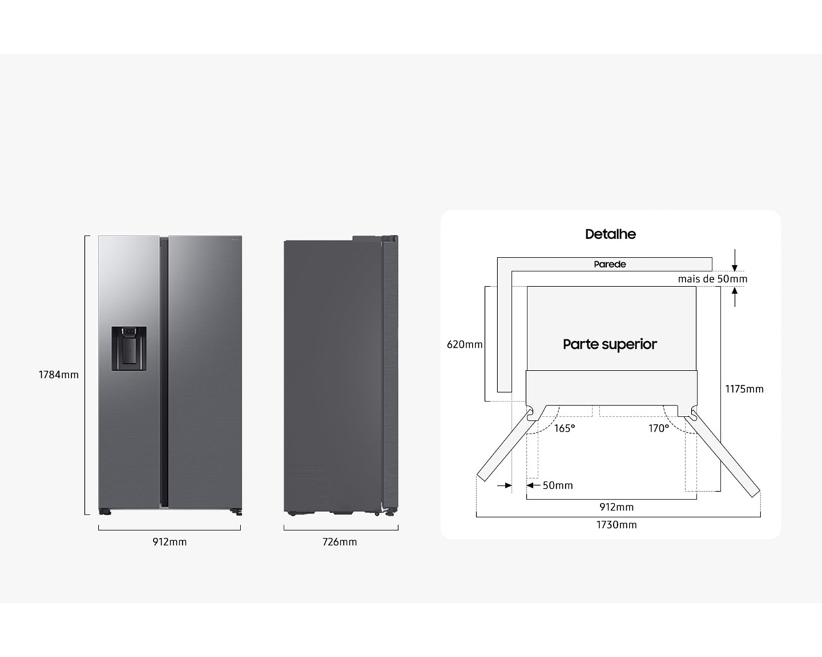 Frigorífico Americano Samsung RS70F66KCTEF No Frost, Twin Cooling Plus, Wi-Fi e App SmartThings, de 634L e 178,4 cm - Inox 5