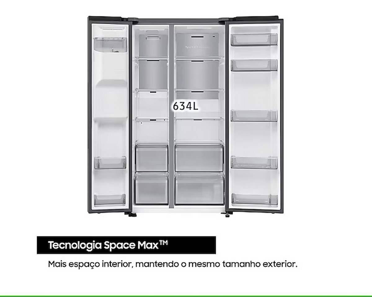 Frigorífico Americano Samsung RS70F66KCTEF No Frost, Twin Cooling Plus, Wi-Fi e App SmartThings, de 634L e 178,4 cm - Inox 7