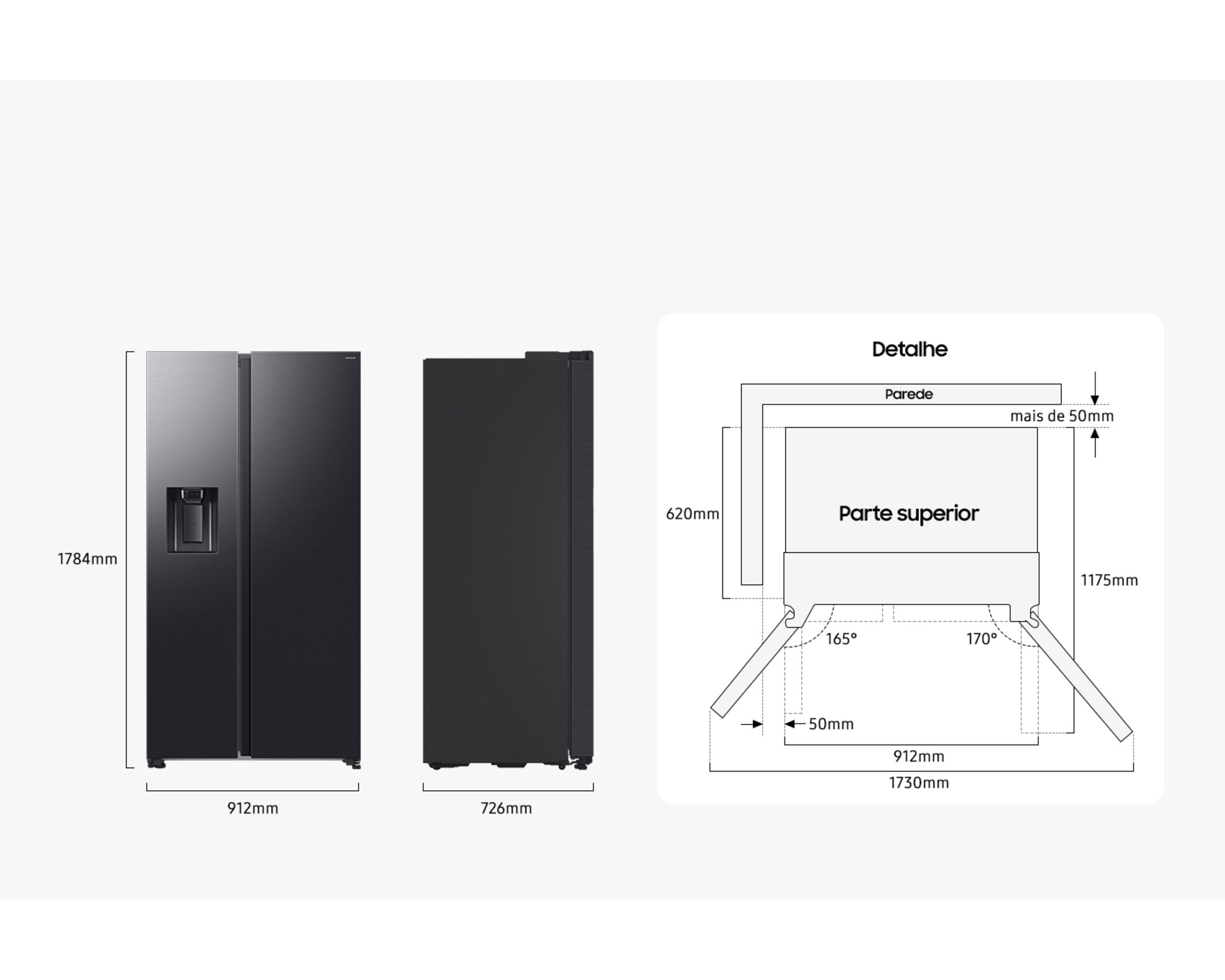Frigorífico Americano Samsung RS70F64KEFEF No Frost, All Around Cooling, Wi-Fi e App SmartThings de 640L e 178,4 cm - Preto Mate Preto-5