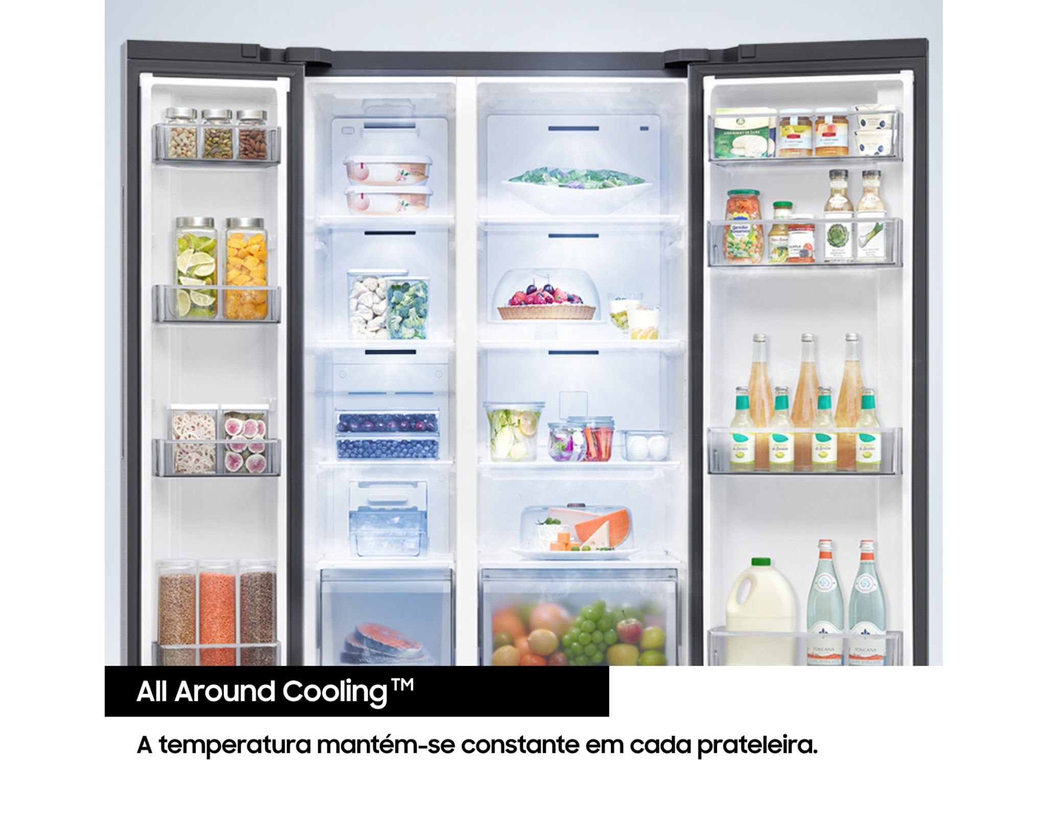 Frigorífico Americano Samsung RS70F64KEFEF No Frost, All Around Cooling, Wi-Fi e App SmartThings de 640L e 178,4 cm - Preto Mate Preto-7