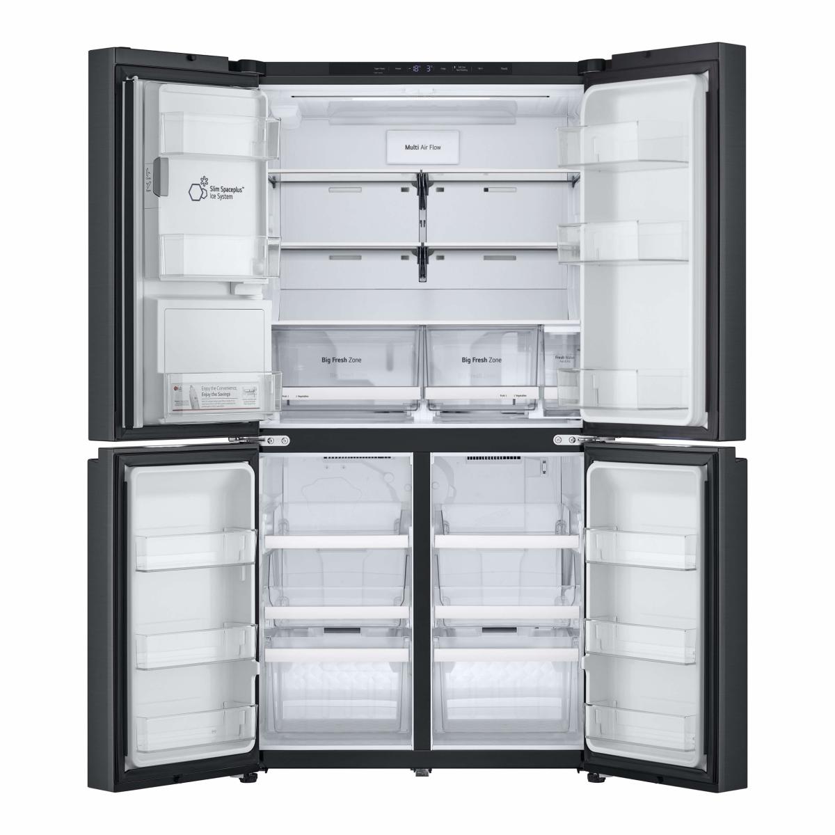 Frigorífico Americano de 4 Portas LG GMF961EV5E DoorCooling, LinearCooling, Multi Air Flow, Dispensador de Água UVnanoTM Sem Canalização de 179,2 cm Preto-2