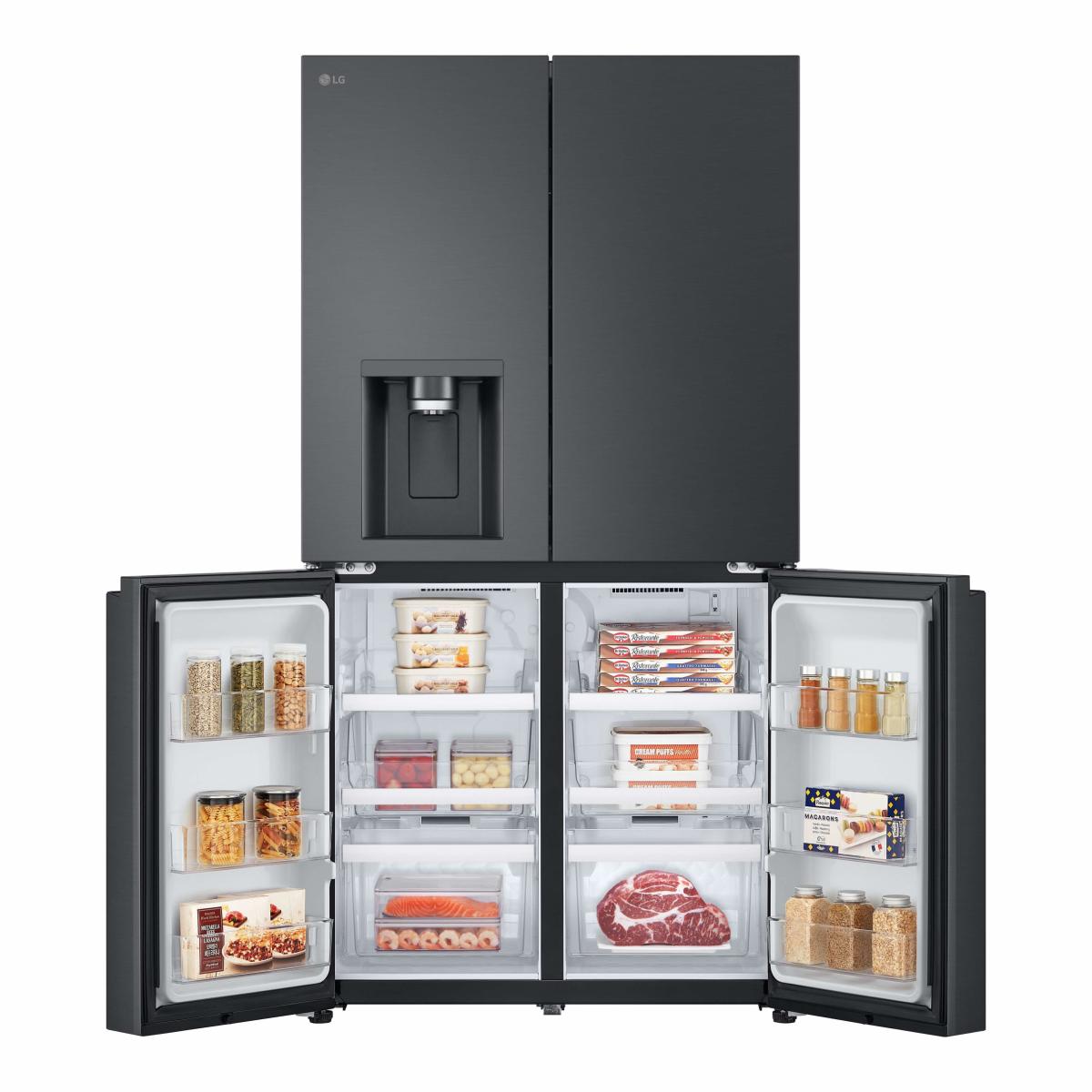 Frigorífico Americano de 4 Portas LG GMF961EV5E DoorCooling, LinearCooling, Multi Air Flow, Dispensador de Água UVnanoTM Sem Canalização de 179,2 cm Preto-5