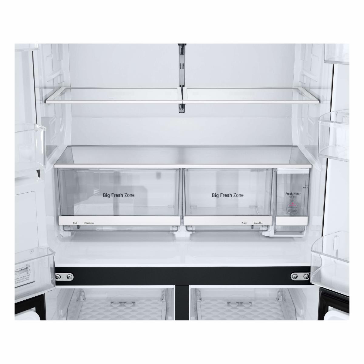 Frigorífico Americano de 4 Portas LG GMF961EV5E DoorCooling, LinearCooling, Multi Air Flow, Dispensador de Água UVnanoTM Sem Canalização de 179,2 cm Preto-13