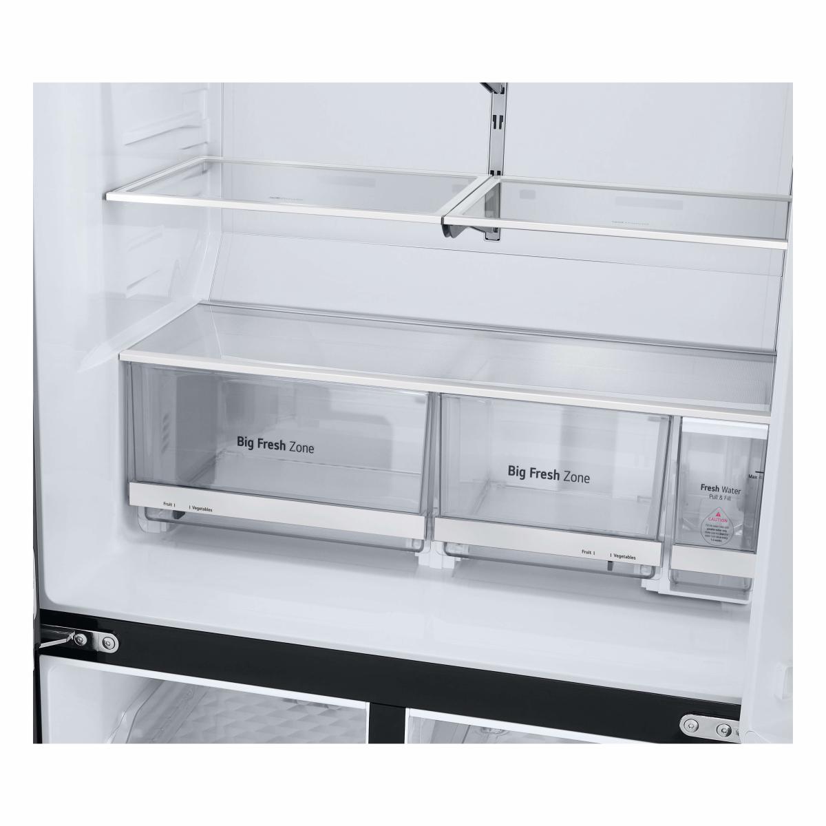 Frigorífico Americano de 4 Portas LG GMF961EV5E DoorCooling, LinearCooling, Multi Air Flow, Dispensador de Água UVnanoTM Sem Canalização de 179,2 cm Preto-14