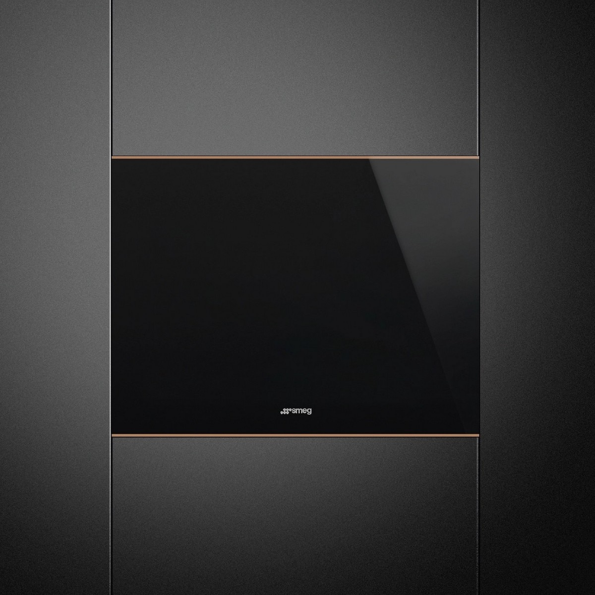 Garrafeira Encastrável Smeg Dolce Stil Novo CVI621NR3 Dobradiças à Direita e Capacidade para 21 Garrafas Standard e de 45,7 cm - Preto e Perfis Cobre Preto-2