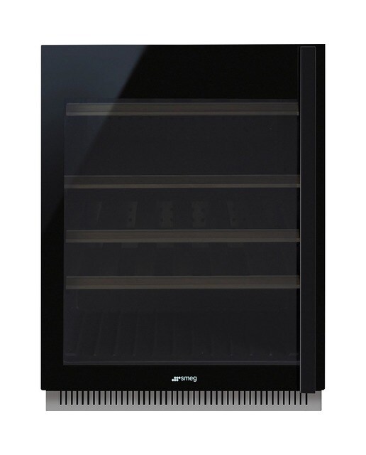 Garrafeira Encastrável Smeg Dolce Stil Novo CVI638LN3 com Dobradiças à Esquerda e Capacidade para 38 Garrafas Standard - Preto Preto-1