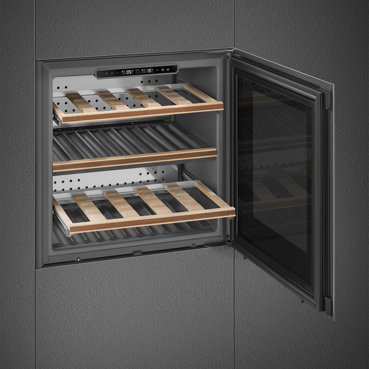 Garrafeira Encastrável Smeg Dolce Stil Novo CVI629NR3 para 29 Garrafas Standard - Preto e Perfis Cobre Preto / Cobre-4