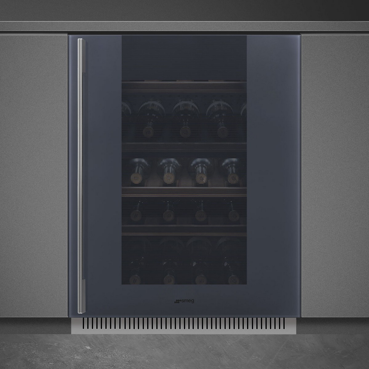 Garrafeira Encastrável Smeg Linea CVI138RG com Dobradiças à Direita e para 38 Garrafas Standard - Neptune Grey Cinzento-2