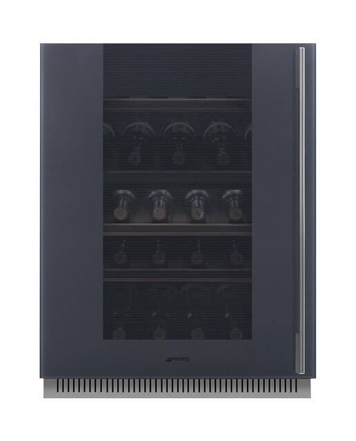 Garrafeira Encastrável Smeg Linea CVI138LG com Dobradiças à Esquerda e para 38 Garrafas Standard - Neptune Grey Cinzento-1