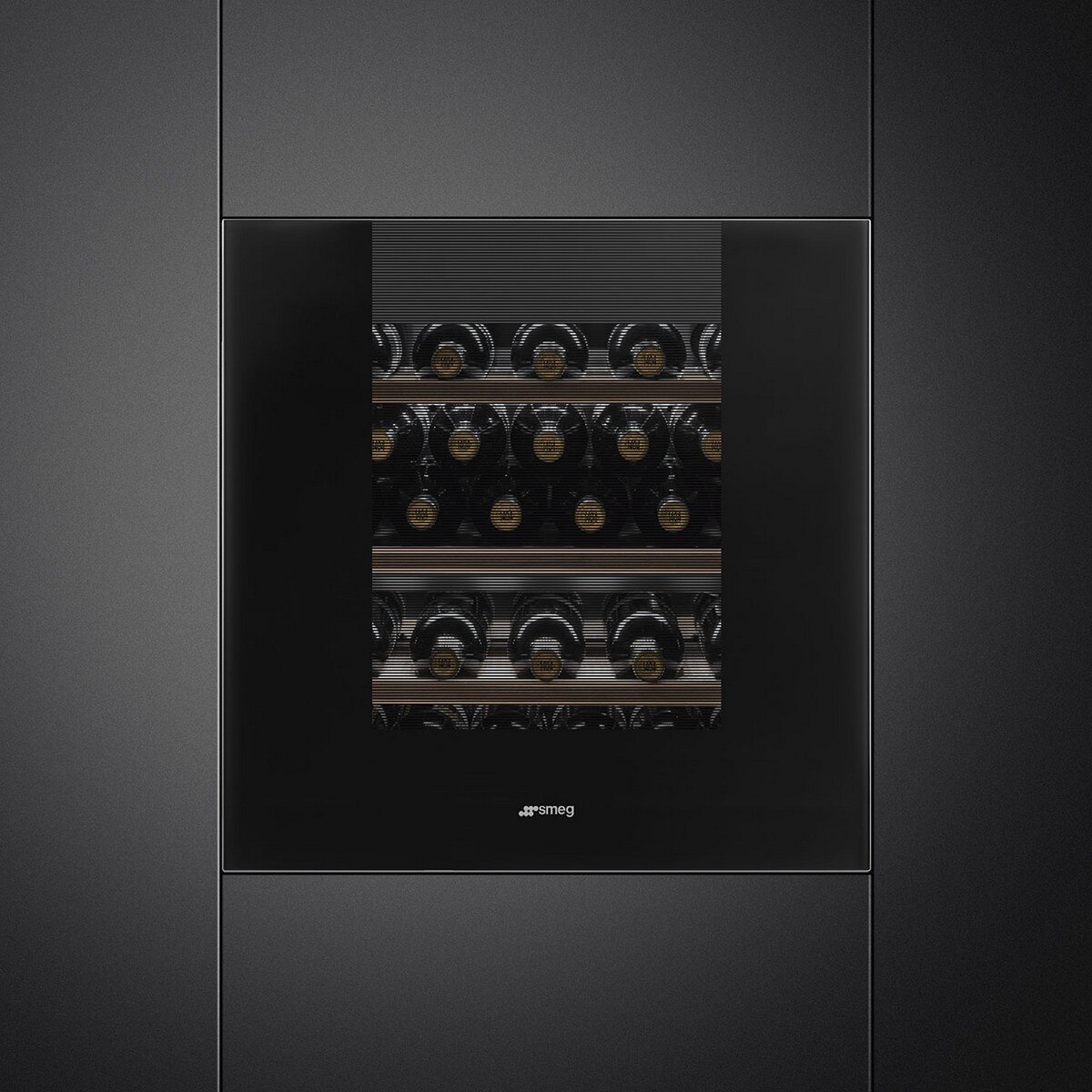 Garrafeira Encastrável Smeg Linea CVI129B3 para 29 Garrafas Standard - Preto Preto-2