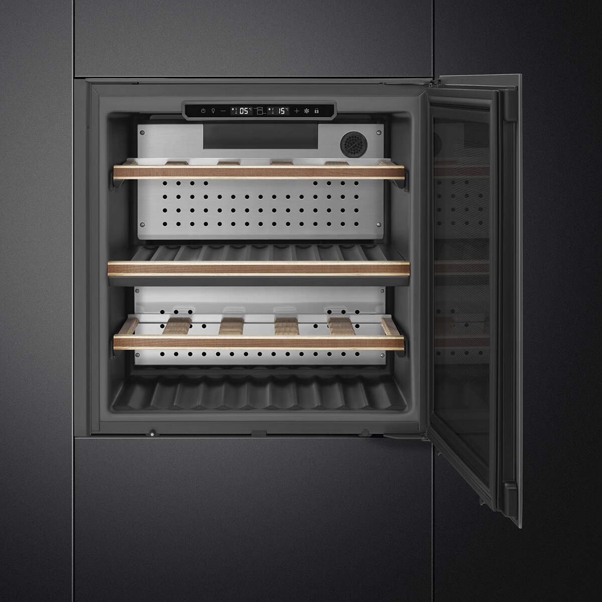 Garrafeira Encastrável Smeg Linea CVI129B3 para 29 Garrafas Standard - Preto Preto-3