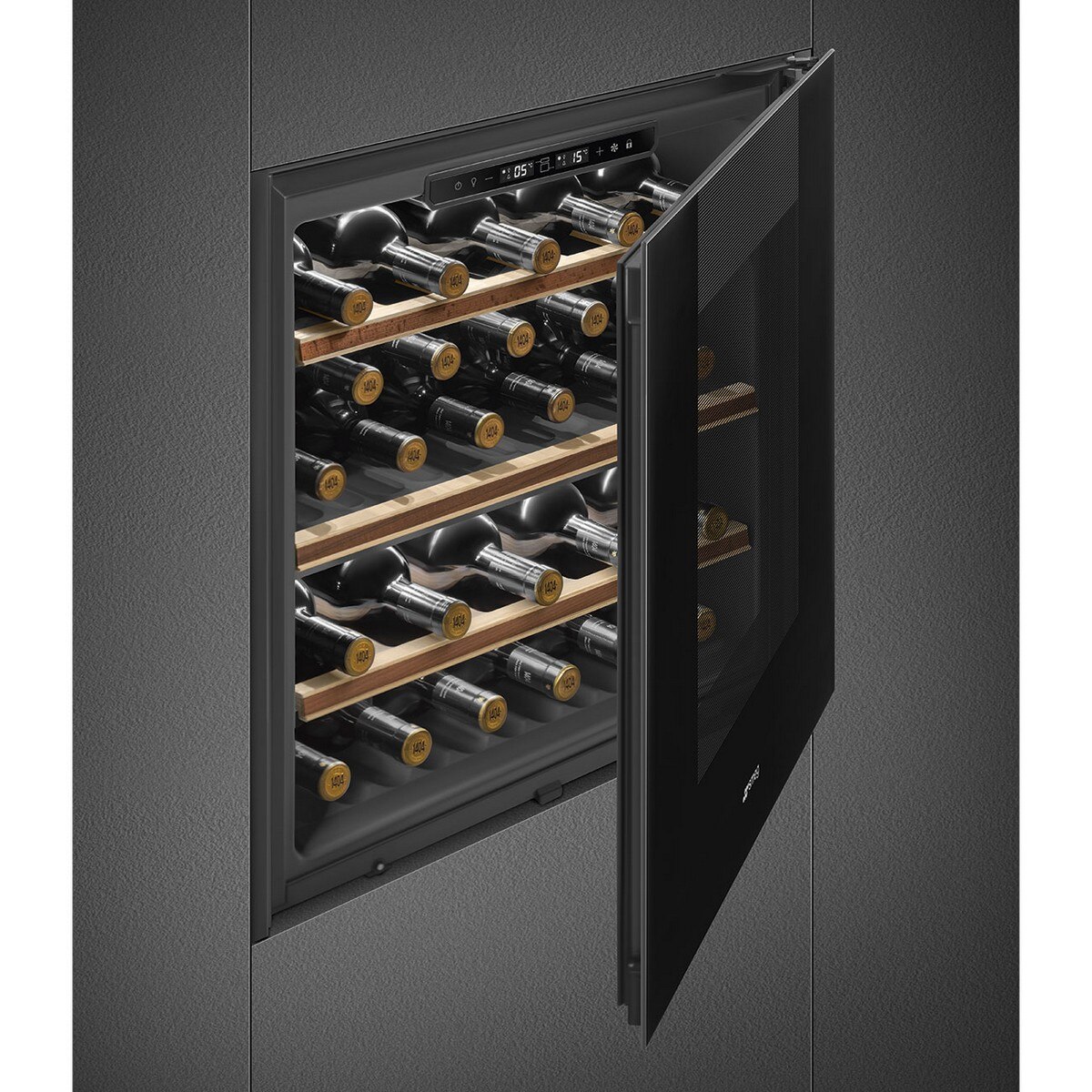 Garrafeira Encastrável Smeg Linea CVI129B3 para 29 Garrafas Standard - Preto Preto-4