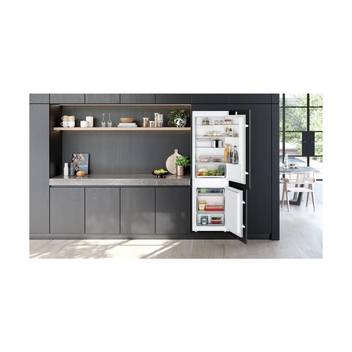 Frigorífico Combinado Encastrável Siemens iQ100 KI86V5SE0 Fecho Softclose e de 177,2 cm - Branco Branco-2