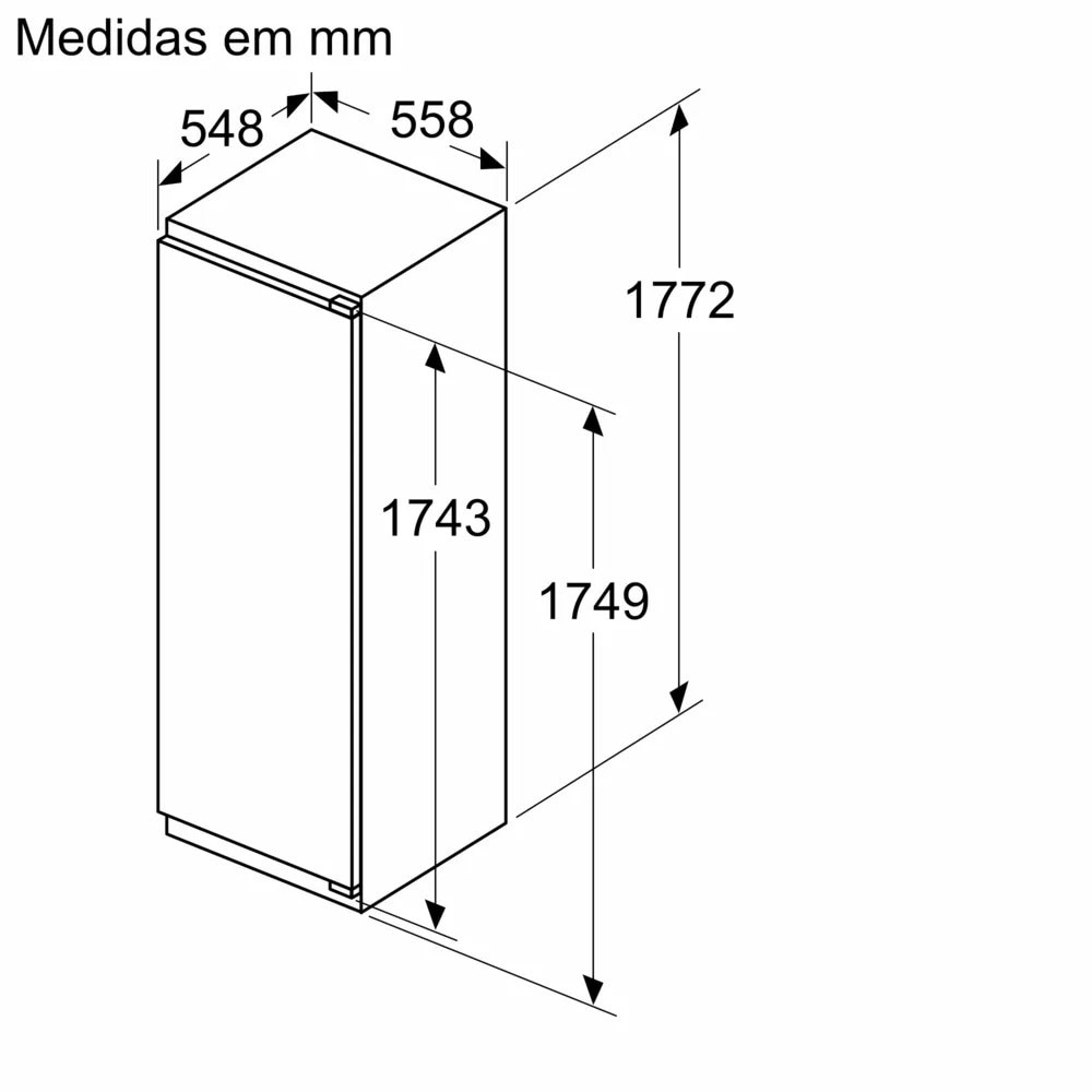 Frigorífico de 1 Porta Encastrável Siemens KI81RADD0 com Fecho SoftClose e de 177,2 cm - Branco Branco-6