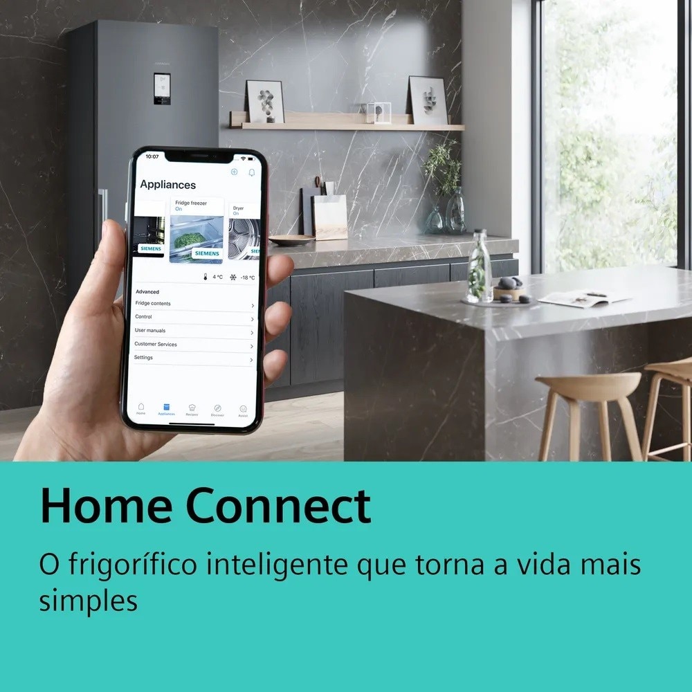 Frigorífico de 1 Porta Encastrável Siemens iQ500 KU21RADE0 Fecho SoftClose e Home Connect e de 82 cm - Branco Branco-7