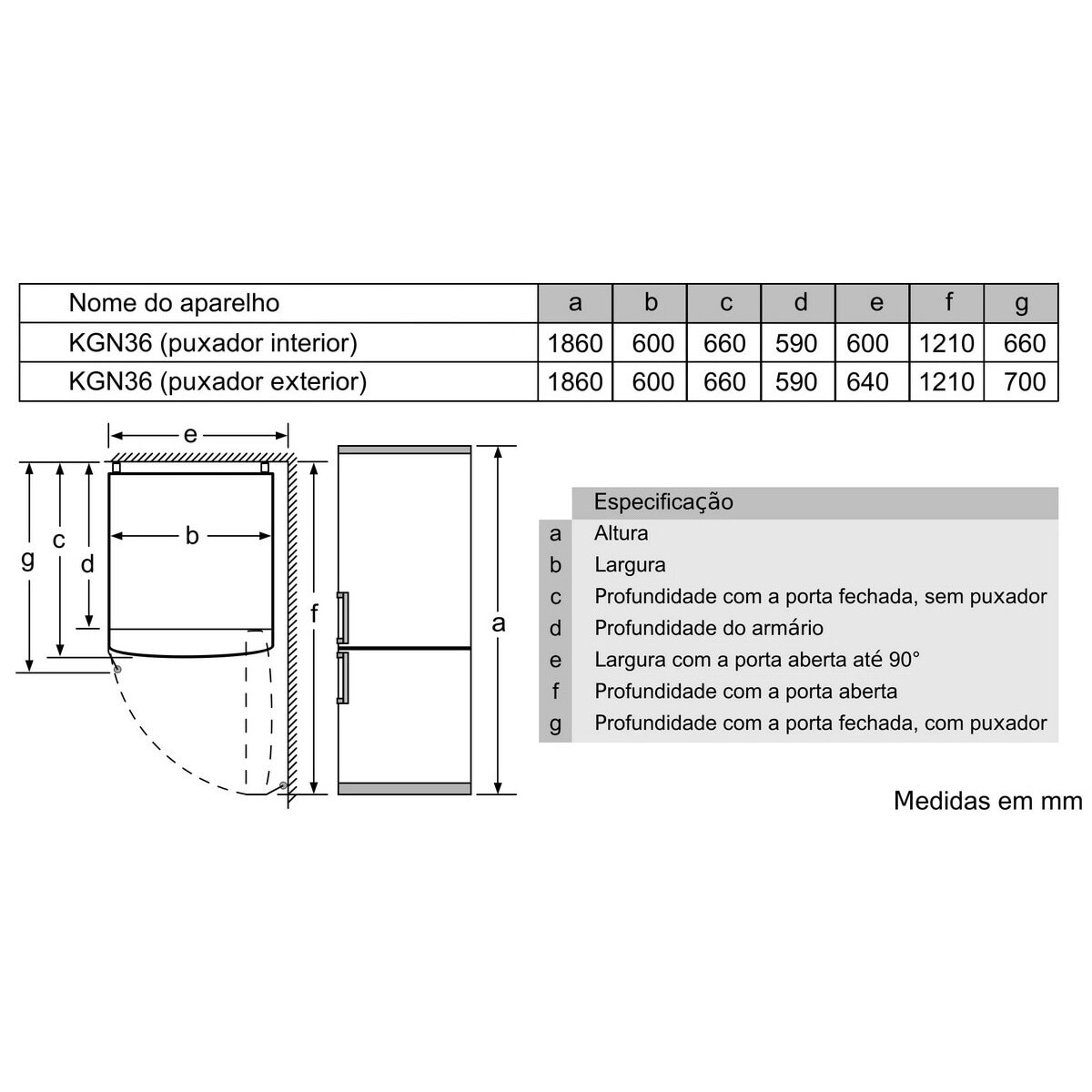 Frigorífico Combinado Bosch Série 2 KGN36NWEA No Frost de 186 cm - Branco Branco-9