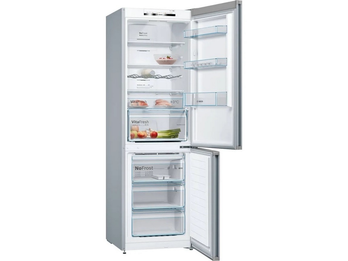 Frigorífico Combinado Bosch Série 4 KGN36VLED VitaFresh, PerfectFit e No Frost e de 186 cm - Inox Look Aço fosco-2