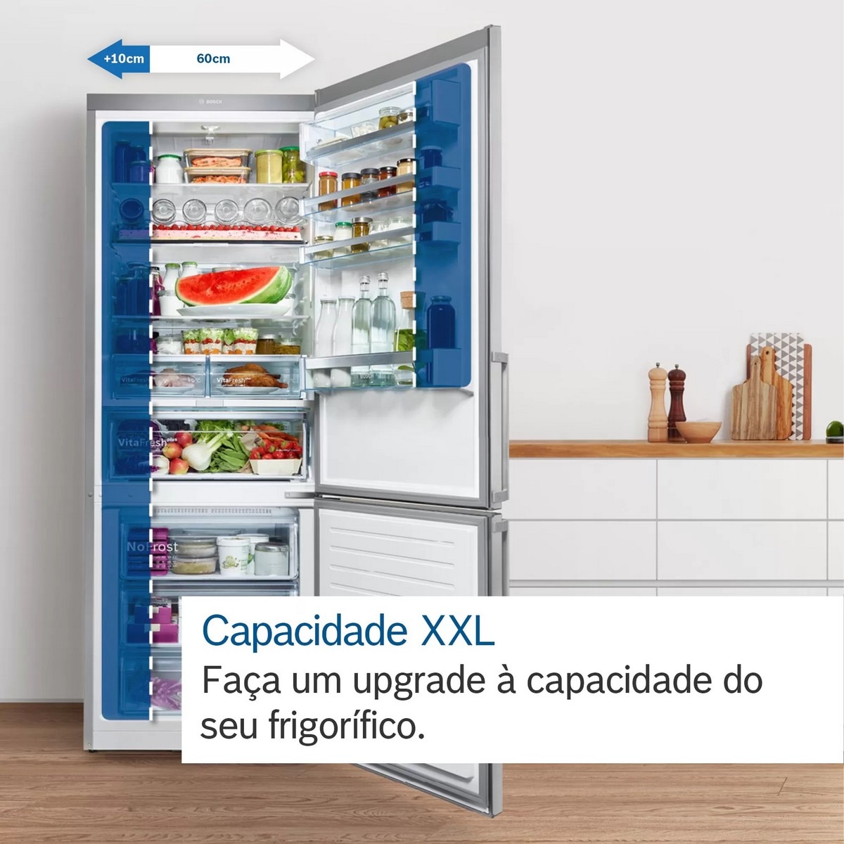 Frigorífico Combinado Bosch Série 4 KGN49XIEA VitaFresh, PerfectFit e No Frost e de 203 cm - Inox Anti-dedadas Aço mate anti marcas-7