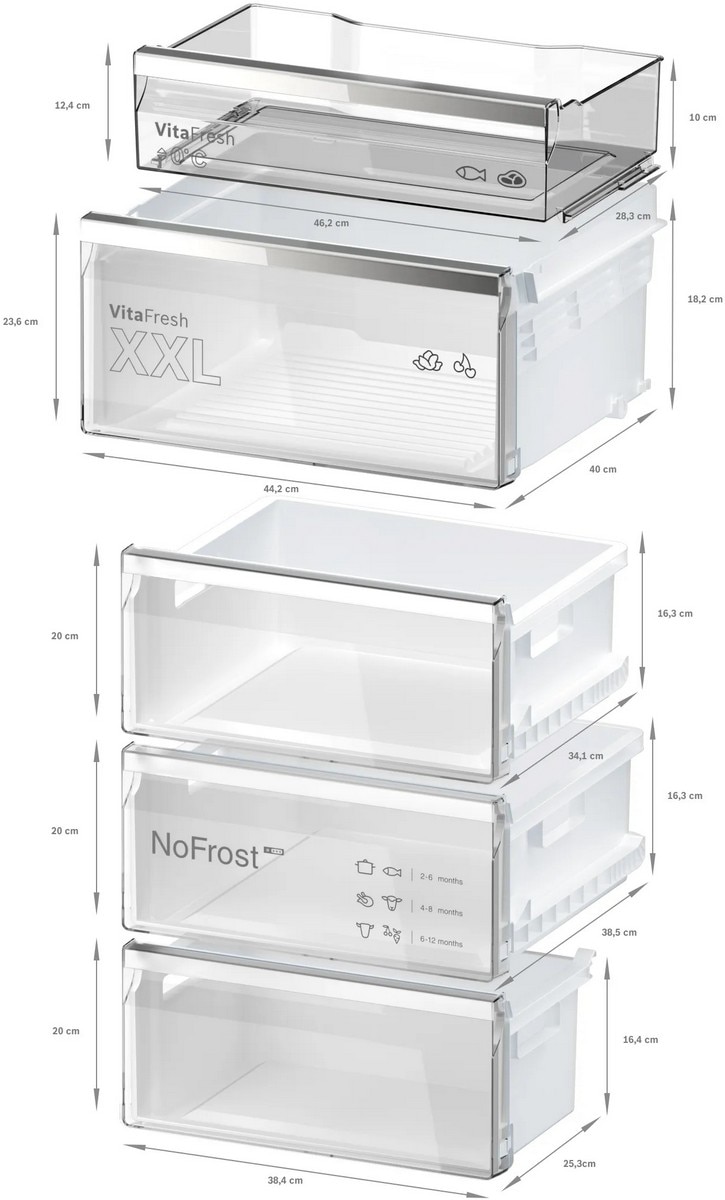 Frigorífico Combinado Bosch Série 6 KGN49LBCF VitaFresh XXL e No Frost e de 203 cm - Preto Vidro preto-7
