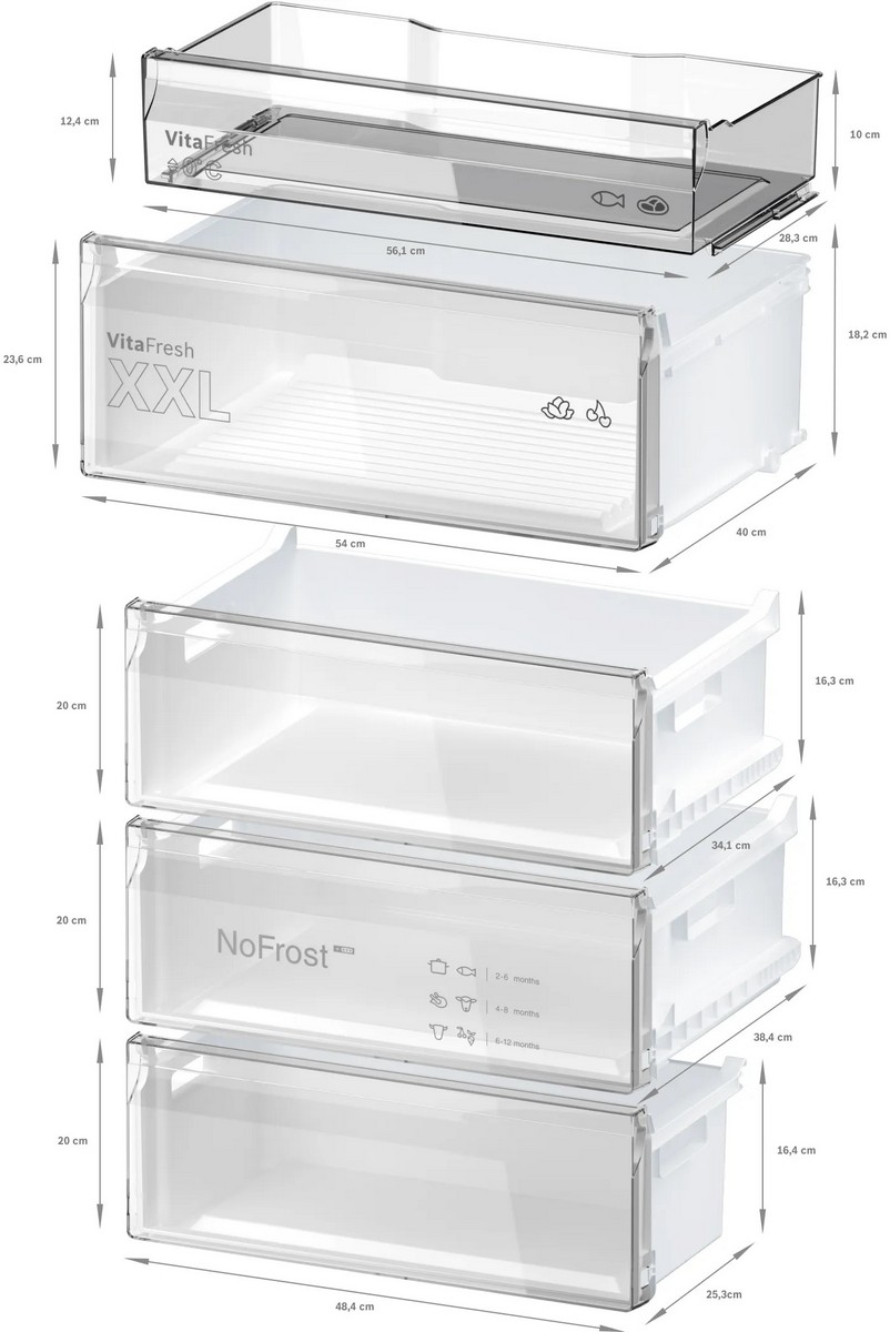 Frigorífico Combinado Bosch Série 4 KGN497LDF VitaFresh XXL, PerfectFit e No Frost e de 203 cm - Look Inox Inox-6