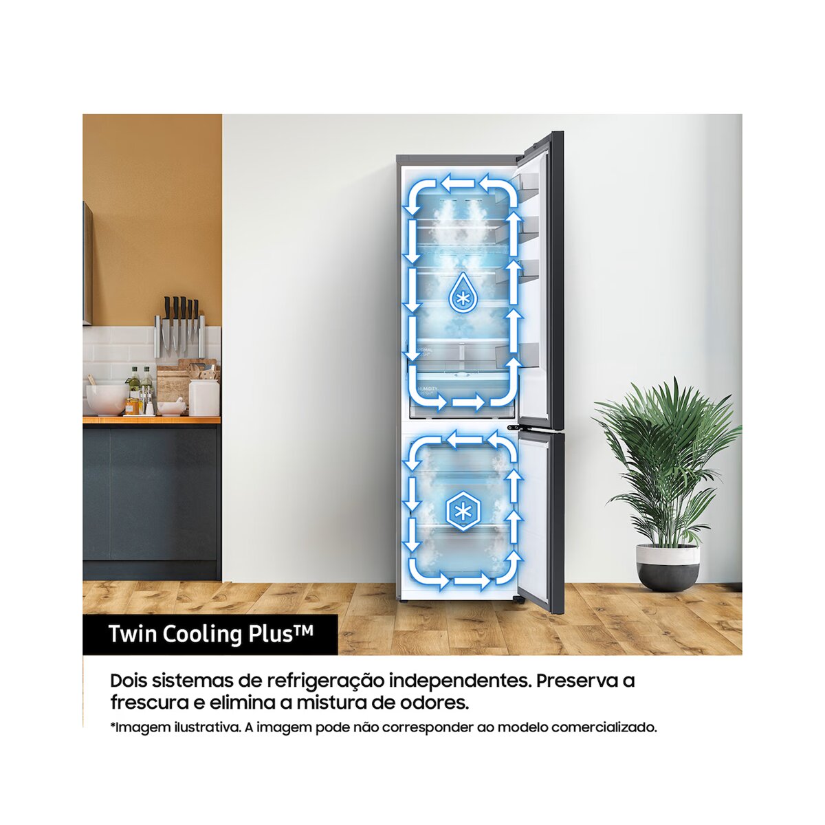 Frigorífico Combinado Samsung RB38T607BS9 No Frost, Twin Cooling Plus, de 203 cm - Inox Inox-9