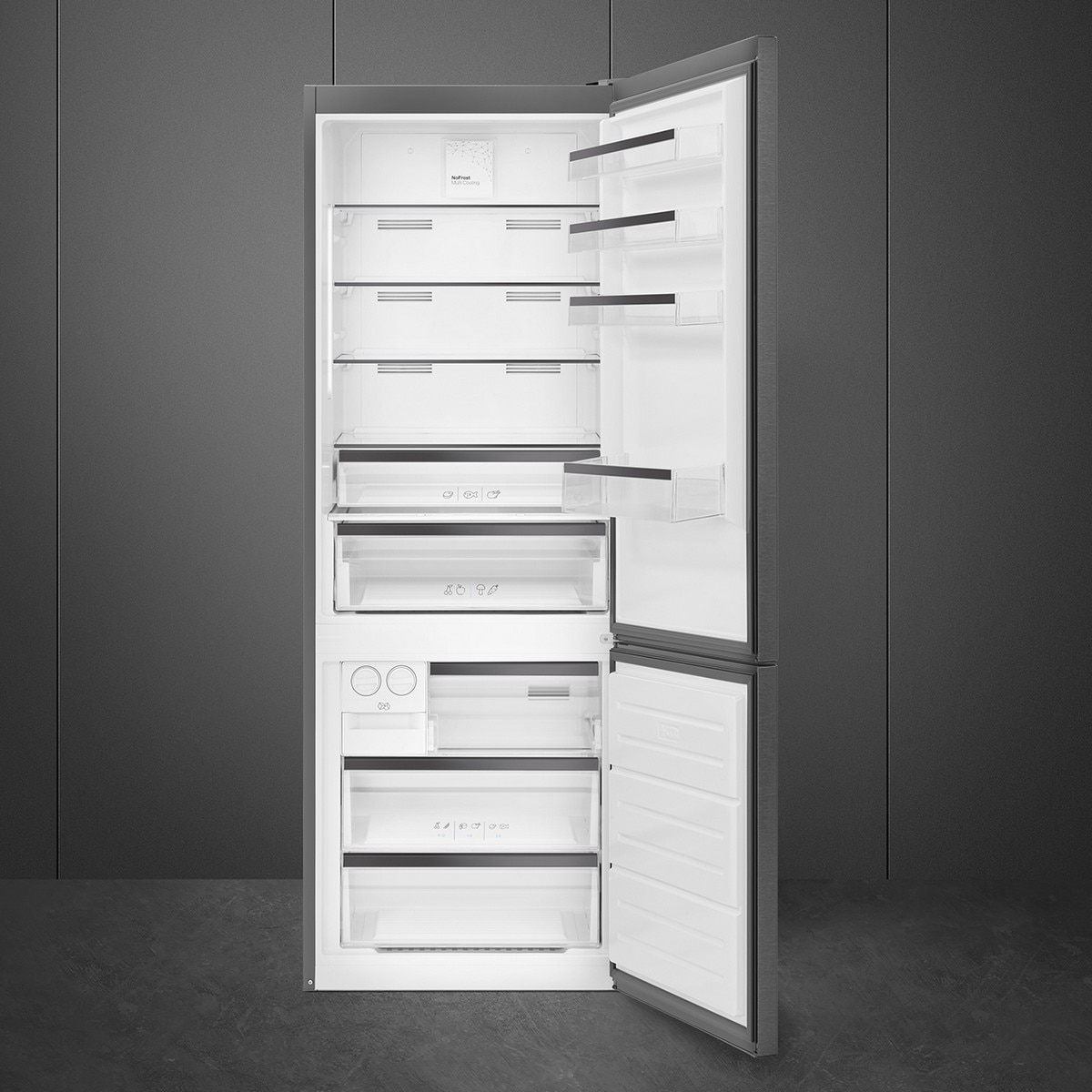 Frigorífico Combinado Smeg Universal FC48KDND No Frost e de 192 cm - Dark Inox Dark Grey Inox Look-2