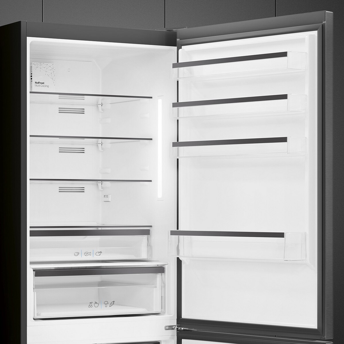 Frigorífico Combinado Smeg Universal FC48KDND No Frost e de 192 cm - Dark Inox Dark Grey Inox Look-5