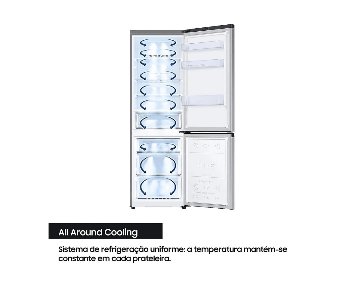 Frigorífico Combinado Samsung RB34C600ESA/EF No Frost, Modo Energia IA SmartThings e de 185,3 cm - Look Inox LookInox-8
