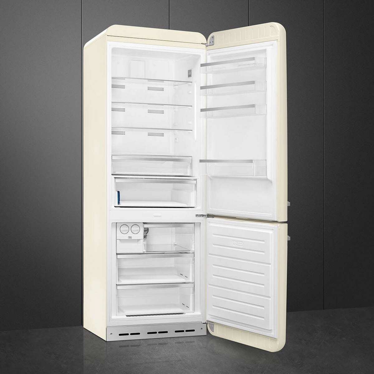 Frigorífico Combinado Smeg Anni 50 FAB38RCR6 Total No Frost, 481 Litros, com Abertura à Direita - Creme Creme-2