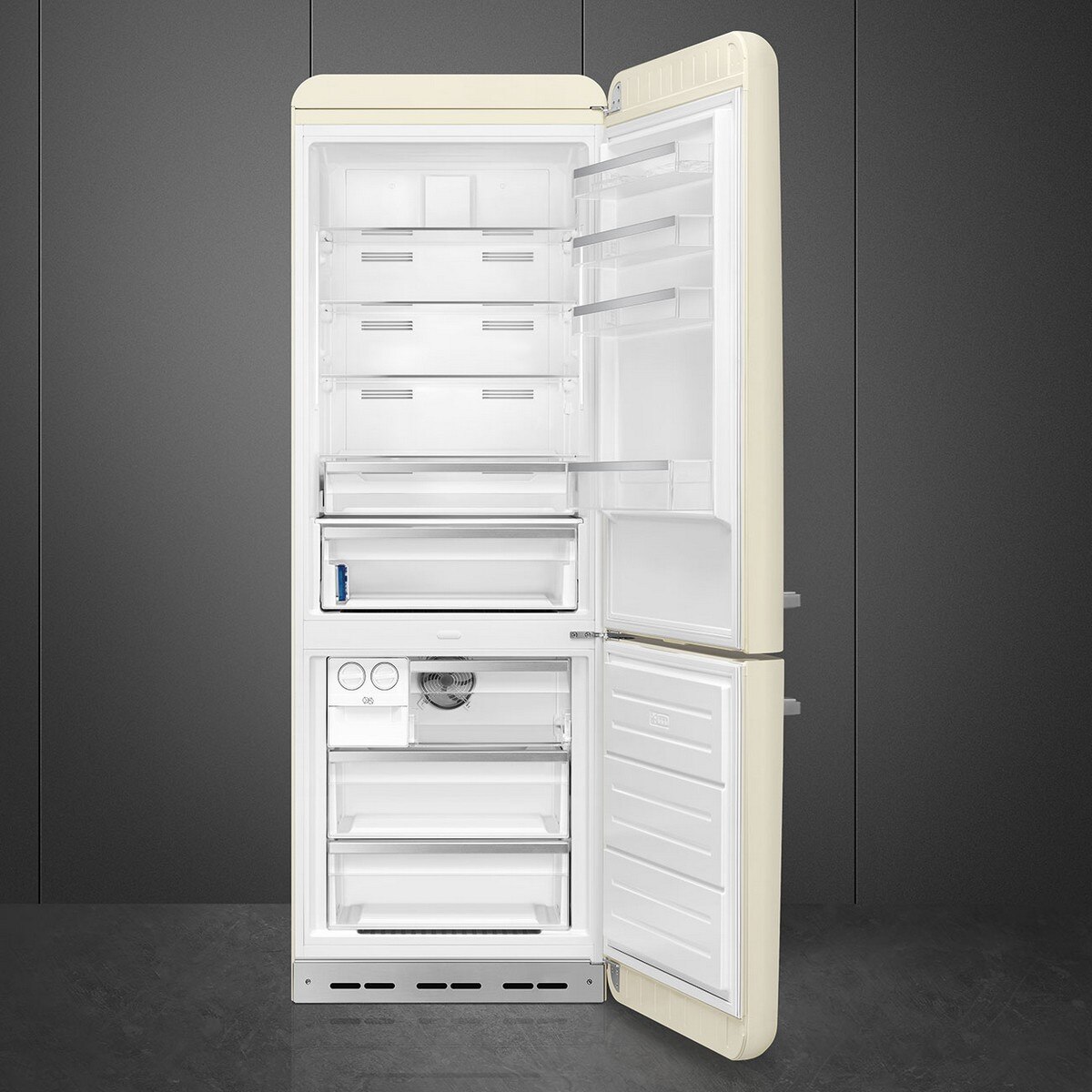 Frigorífico Combinado Smeg Anni 50 FAB38RCR6 Total No Frost, 481 Litros, com Abertura à Direita - Creme Creme-4