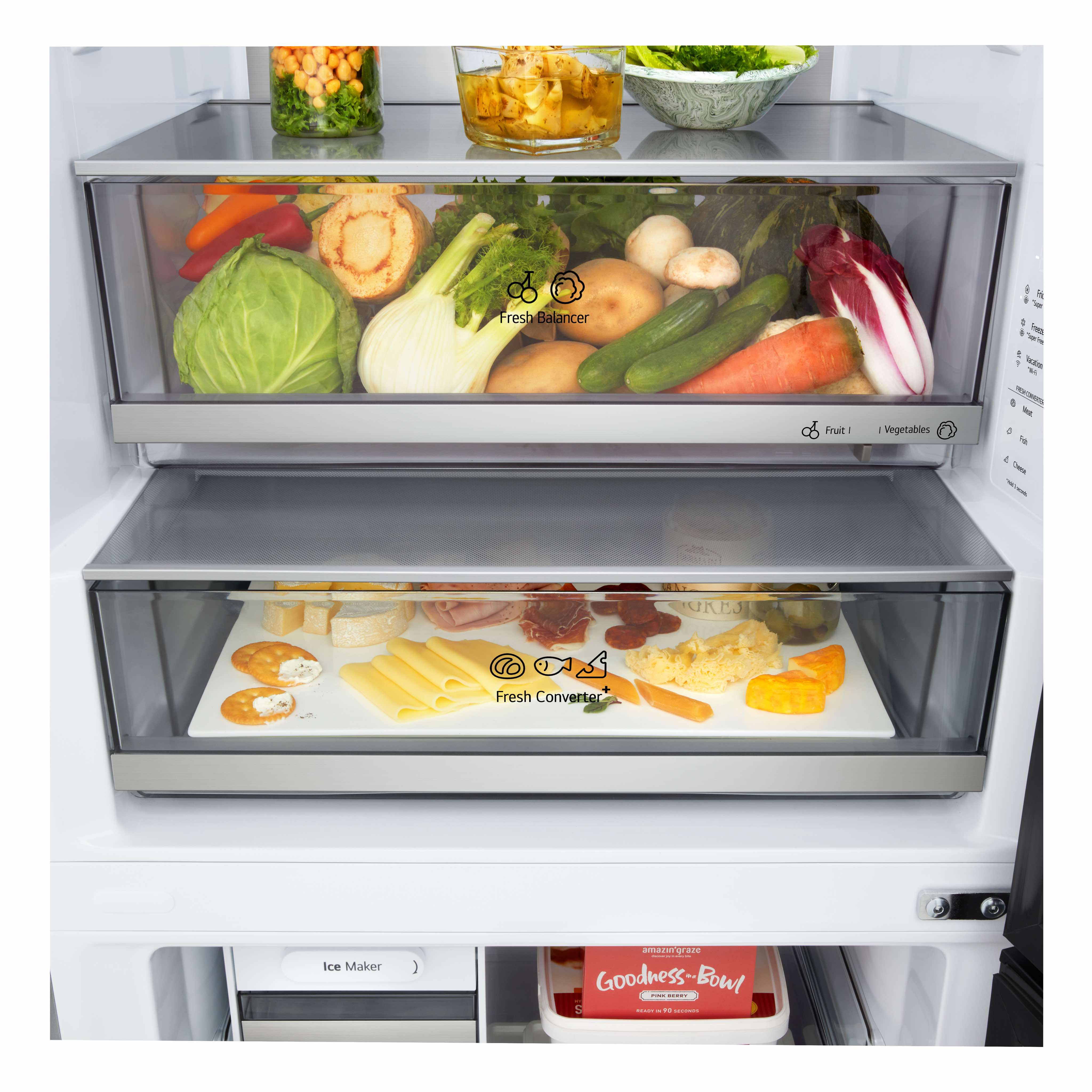 Frigorífico Combinado LG GBBW726CMB DoorCooling+ Aço Texturizado-10