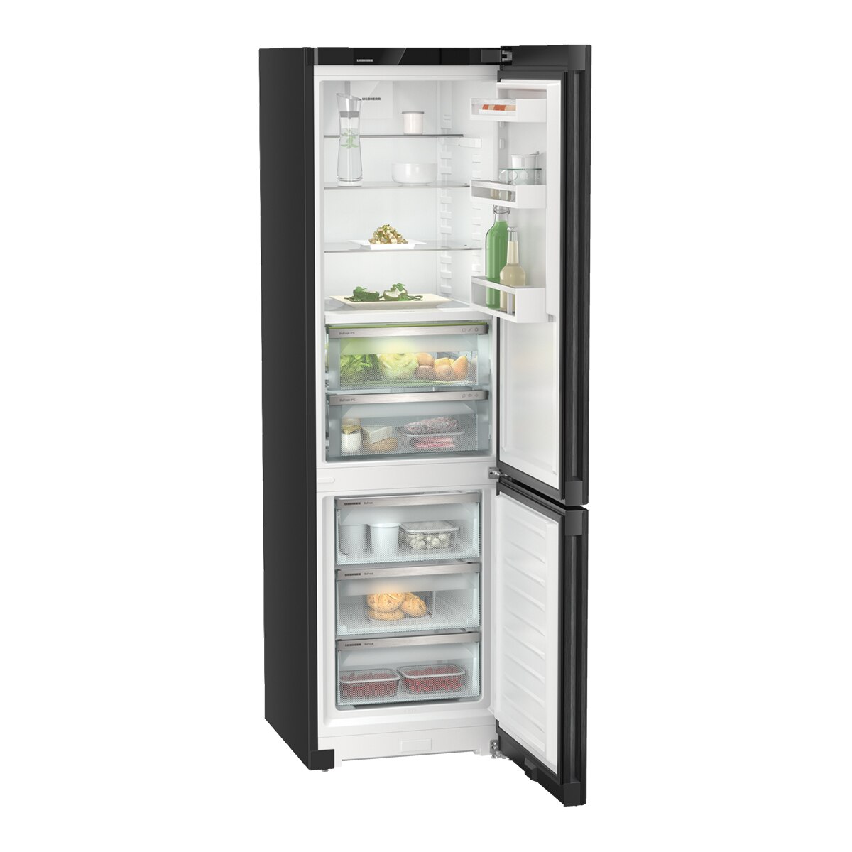 Frigorífico Combinado Liebherr CBNbdc573i No Frost, BluPerformance, DuoCooling, de 361L e 201,5cm - Black Inox Black Inox-8