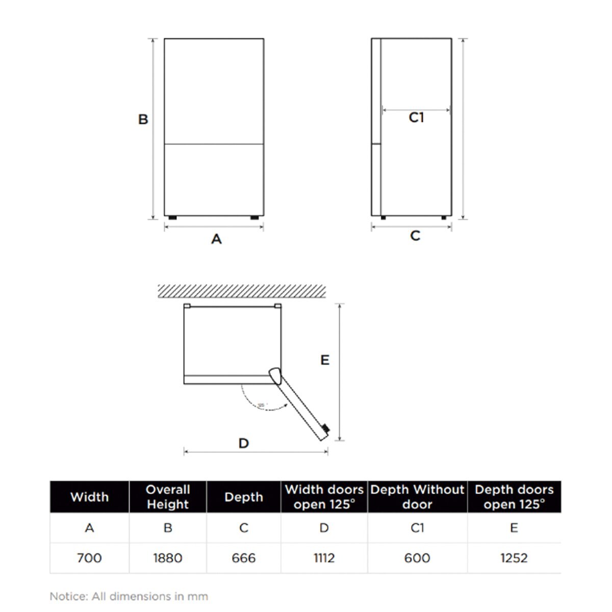 Frigorífico Combinado Midea MDRB593FGE46 Total No Frost e de 188cm - Inox Inox Brilhante-3