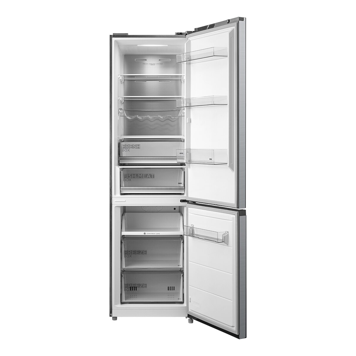 Frigorífico Combinado Midea MDRB521MGA46D Total No Frost e de 201cm - Inox Inox Brilhante-2